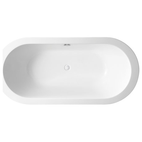 OVE Decors Serenity Freestanding 71" Acrylic Center Drain Bathtub in White