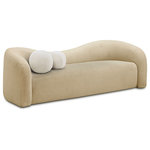 Meridian Furniture - Kali Faux Shearling Teddy Fabric Upholseterd  Sofa, Beige - Go casual in your space with this Kali faux shearling teddy fabric sofa. This uber-cozy sofa is perfect for so many rooms in the home, from the living room or family room to a bedroom or basement. The faux shearling upholstery covers every square inch in yielding softness that cradles your body in the ultimate comfort. Eucalyptus wood construction makes the frame sturdy and stout, so the chair holds up to long-term use in your busy home.