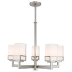 Livex Lighting - Livex Lighting 40195-91 Harding - Five Light Chandelier - The transitional style of the Harding five light cHarding Five Light C Brushed Nickel Satin *UL Approved: YES Energy Star Qualified: n/a ADA Certified: n/a  *Number of Lights: Lamp: 5-*Wattage:100w Medium Base bulb(s) *Bulb Included:No *Bulb Type:Medium Base *Finish Type:Brushed Nickel