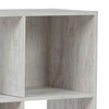 Benzara BM227057 6 Cube Wooden Organizer with Grain Details, Washed White
