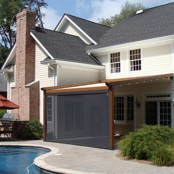 Retractable Pergola Awning with Integrated Solar Shades