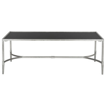 Safavieh Antwan Coffee Table, Silver, Tempered Glass Top