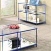 Furniture of America Mendry Metal 2-Shelf Console Table in Blue