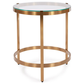 Howard Elliott Brushed Brass Stainless Steel Side Table 48133