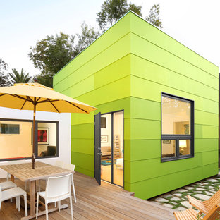 Design ideas for a contemporary backyard patio in Los Angeles with decking.