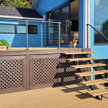 Modern Cable Railing on Multi-Level Deck – Quebec Project