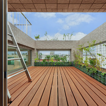 立体的屋上緑化の家