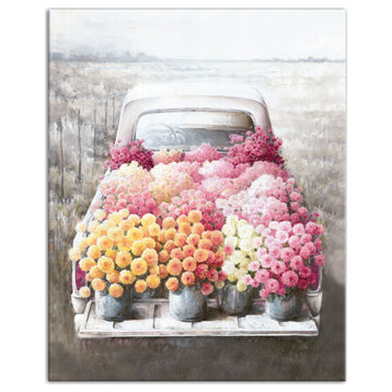 Flower Farm Truck 16x20 Canvas Wall Art