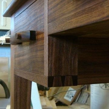 Black Walnut writing desk and lowback chair
