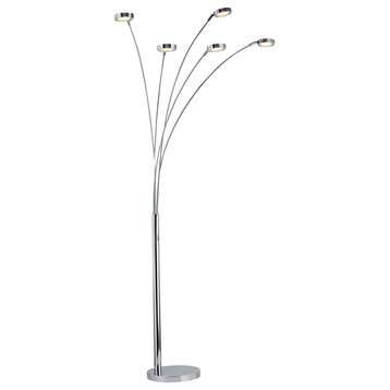 Etherium 73" LED 5-Arched Floor Lamp With Touch Dimmer