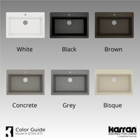 Karran Top Mount 33" Single Bowl Quartz Workstation Kitchen Sink, Black