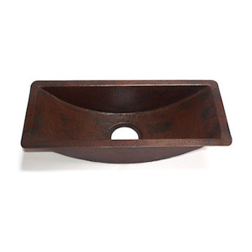 Rectangular Bar Copper Sink Undermount Or Drop In, With Matching Solid Copper Dr