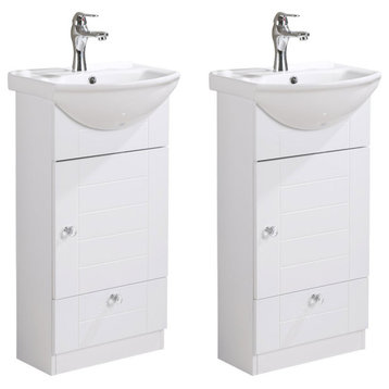 Porcelain Small Vanity Sink for Bathroom With Faucet Cabinets Pack of 2