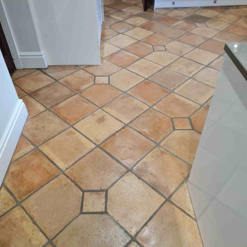 Cleaning a Large Terracotta Tiled Floor in Formby