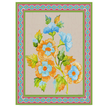 Jean Plout 'Fiesta Floral Tapestry 2' Canvas Art