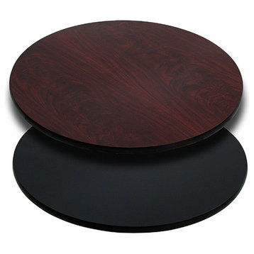 24'' Round Table Top With Black Or Mahogany Reversible Laminate Top