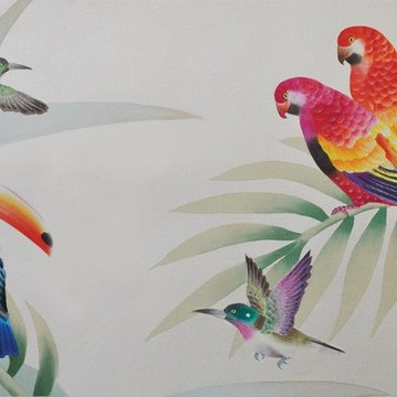 Oriental silk wallpaper in China-Details