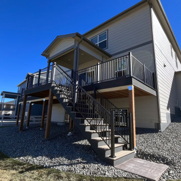 Two-Story Maintenance-Free Composite Deck with Metal Railing