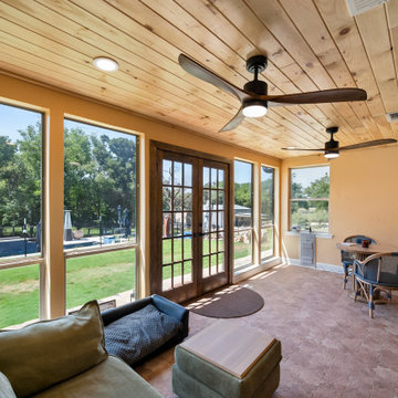 Sunroom Tongue & Groove Wood Ceiling
