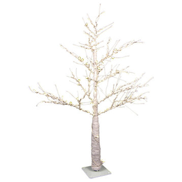 4.5' White Tree With 100 Warm White LED Lights
