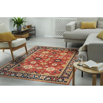 Hand-knotted Wool Rust Traditional Oriental Super Mahal Rug, 2'6 X 8'