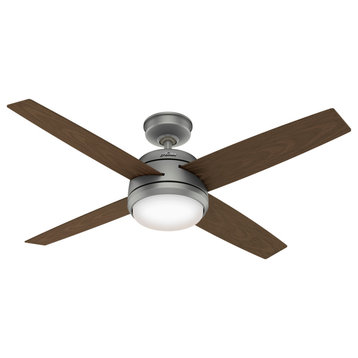 Hunter 52" Oceana WeatherMax Matte Silver Ceiling Fan, LED and Wall Control
