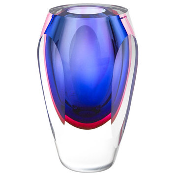 Essence Murano Style Art Glass Violet 9" Vase