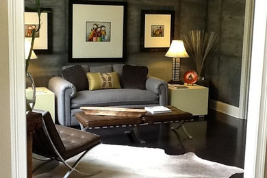 Example of a transitional living room design in Atlanta