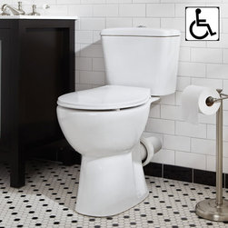 ELKINSON DUAL-FLUSH EUROPEAN REAR OUTLET TOILET -TWO-PIECE - WHITE - Toilets