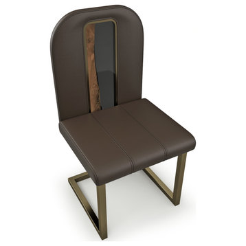 Atrani Dining Chair, Brown Top and Bronze Base, 1 Piece
