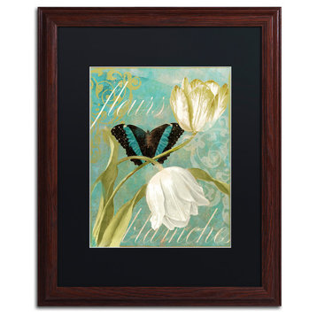 Color Bakery 'White Tulips' Matted Framed Art, Wood Frame, Black Mat, 16x20
