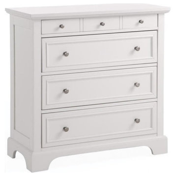 Bowery Hill Traditional 4-Drawer Hardwood Chest in Off White