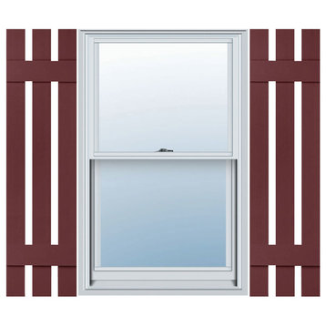 Mid-America, Standard Size Three Board Spaced Shutters, Wineberry, 35" x 12"