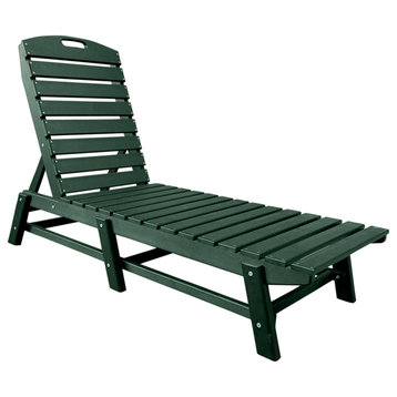Outdoor Chaise Lounge, Pool Lounger Chair - Poly Furniture, Green