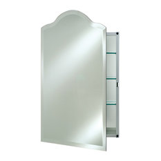 Scallop Top Frameless Medicine Cabinets, 20"x26", Right Hinge