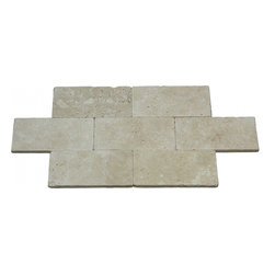 Ivory 3" x 6" Tumbled Travertine Tile - Products