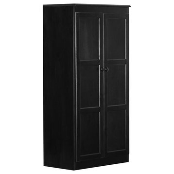 Bowery Hill Traditional 60" Wood Storage Cabinet with 4-Shelves in Espresso