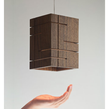 Claudo - LED Accent Pendant, Wood: Dark Stained Walnut