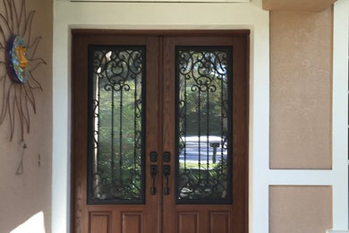 Doors with wrought iron designs