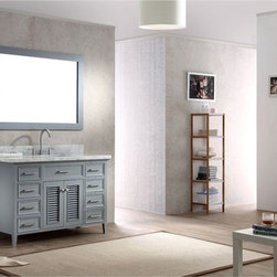 49 inch Cottage Single Sink Bathroom Vanity Set in Grey Finish - Bathroom Vanities And Sink Consoles