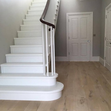 Solid White painted Birch with stained Oak