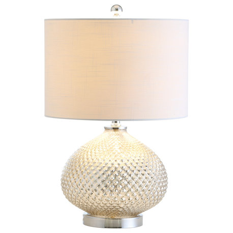 Ames 22.5" LED Glass Table Lamp, Mercury Silver