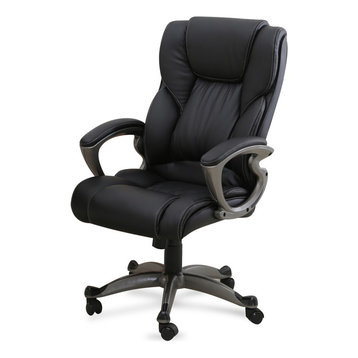 High Back Executive Ergonomic PU Leather Office Chair, Black