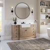 Fermo Bath Vanity, Weathered Fir, 60", White Stone Top, Single Sink, Freestanding