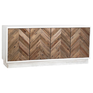 71″ Pine Sideboard with Chevron Doors