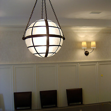 Custom light fixtures - bronze to match doors
