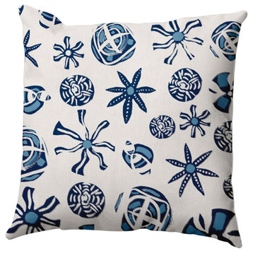 Fossil Formation Outdoor Pillow, Navy, 20"x20"