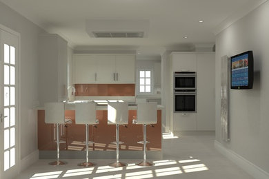 Mr & Mrs Way Matt Stone Grey & White 3D Kitchen Design