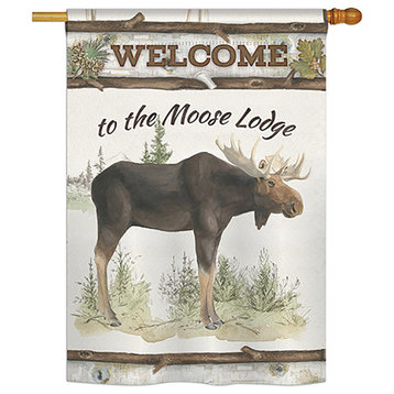 The Moose Lodge Nature, Everyday House Flag 28"x40"