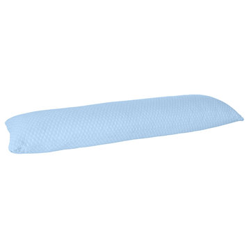 Memory Foam Body Pillow Hypoallergenic Zippered Protector by Lavish Home, Blue